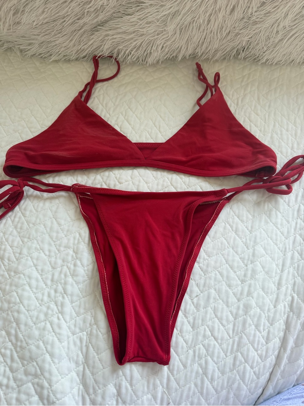 Tropic of C Ischia & Praia Bikini Set Poppy Red Top L Bottom S